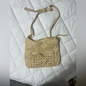 Creamy soft leather crossbody. Cross posted.